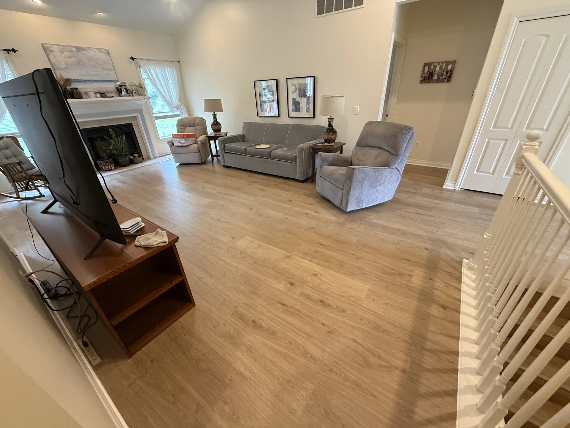 luxury vinyl flooring installed by BRC Flooring — living room