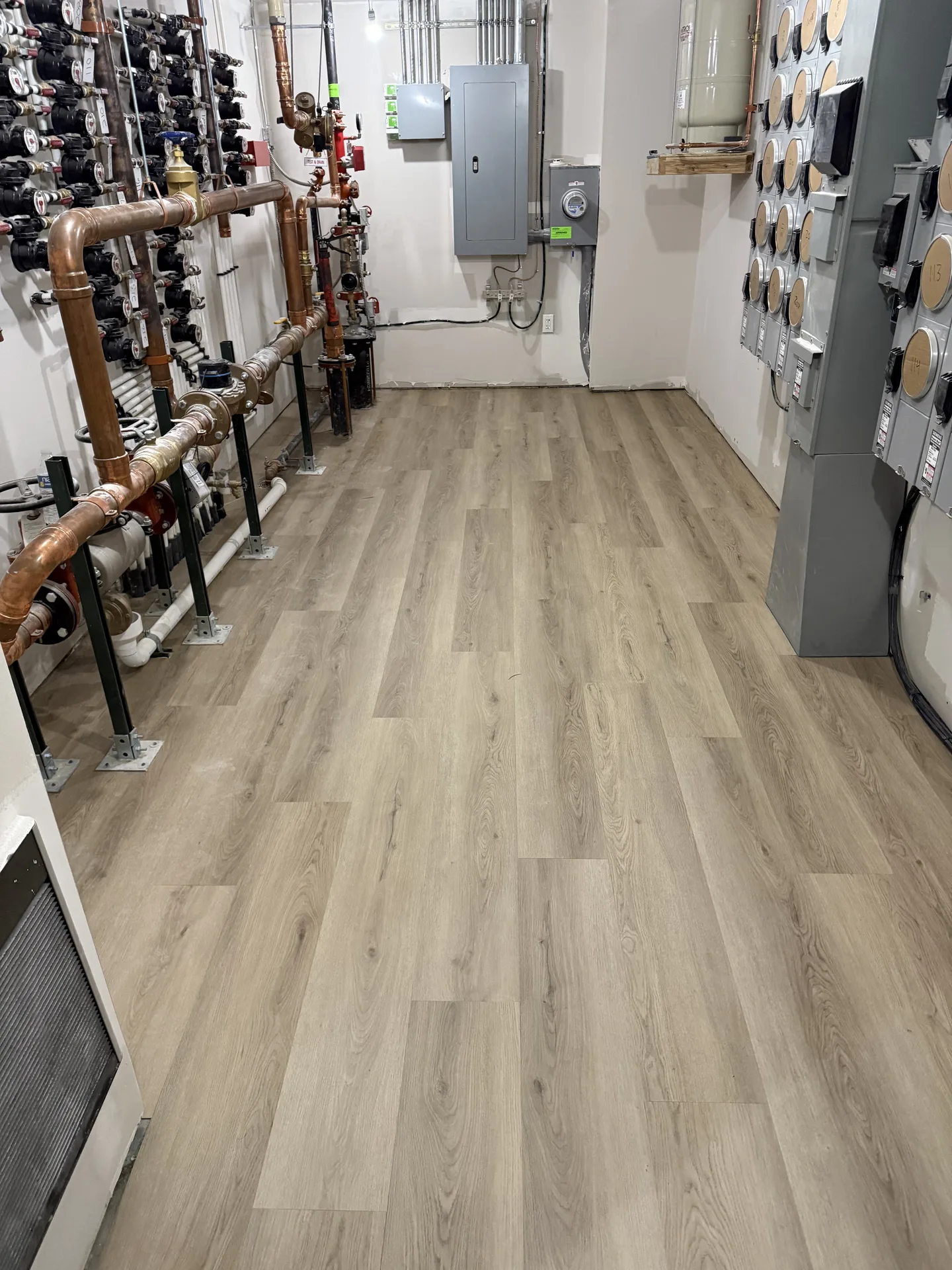 commercial flooring installed by BRC Flooring — mechanical room
