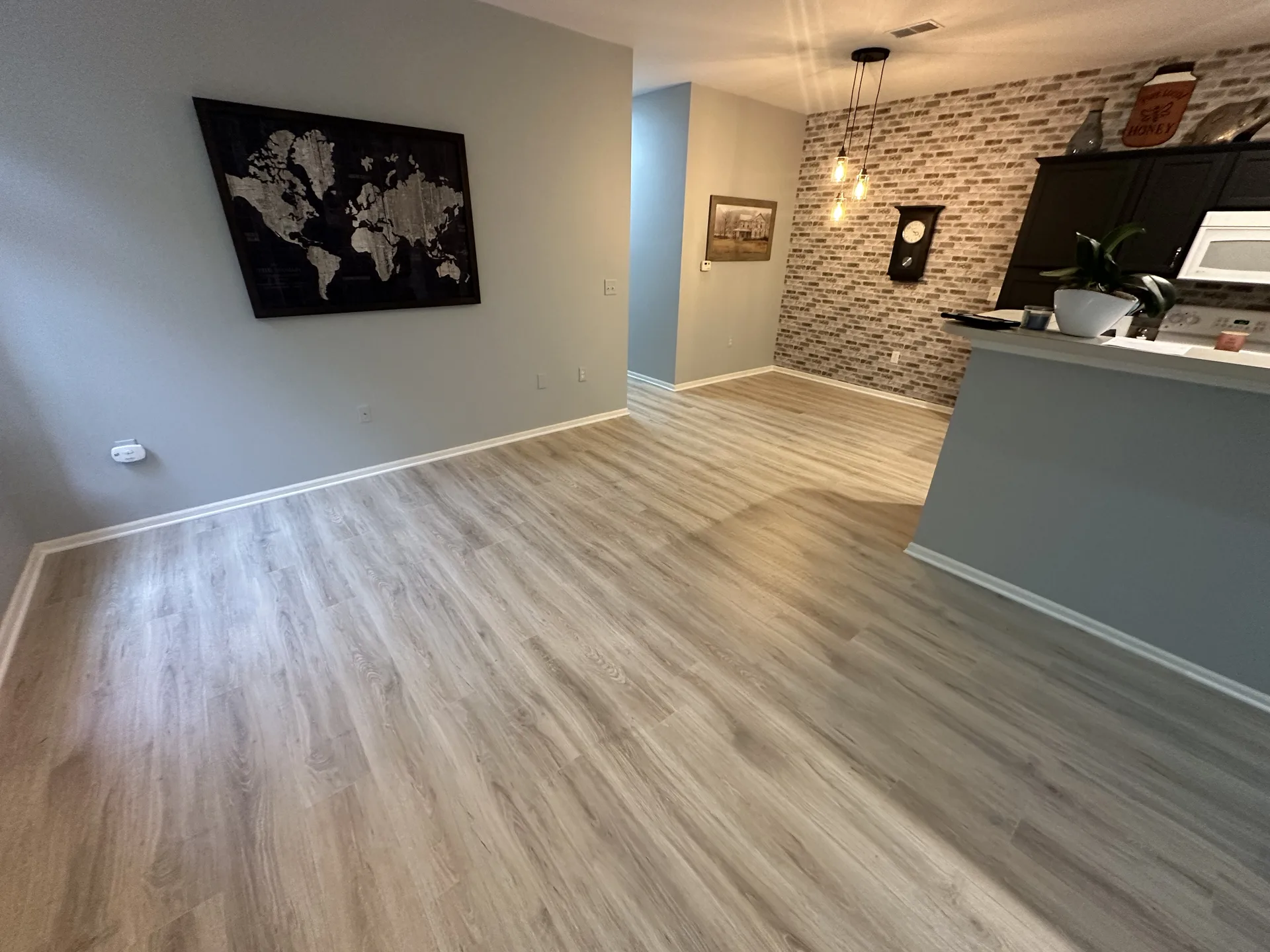 luxury vinyl flooring installed by BRC Flooring — office reception