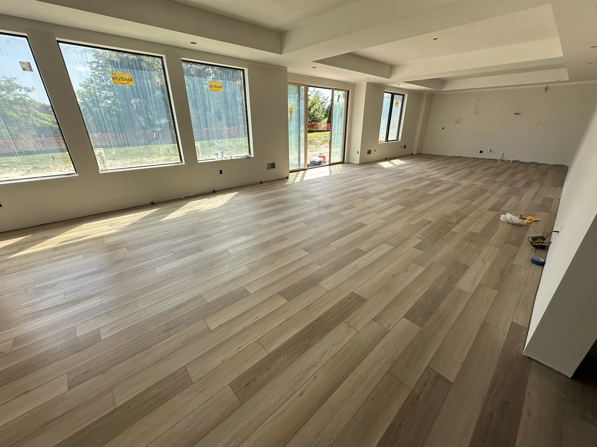 luxury vinyl flooring installed by BRC Flooring — sunroom