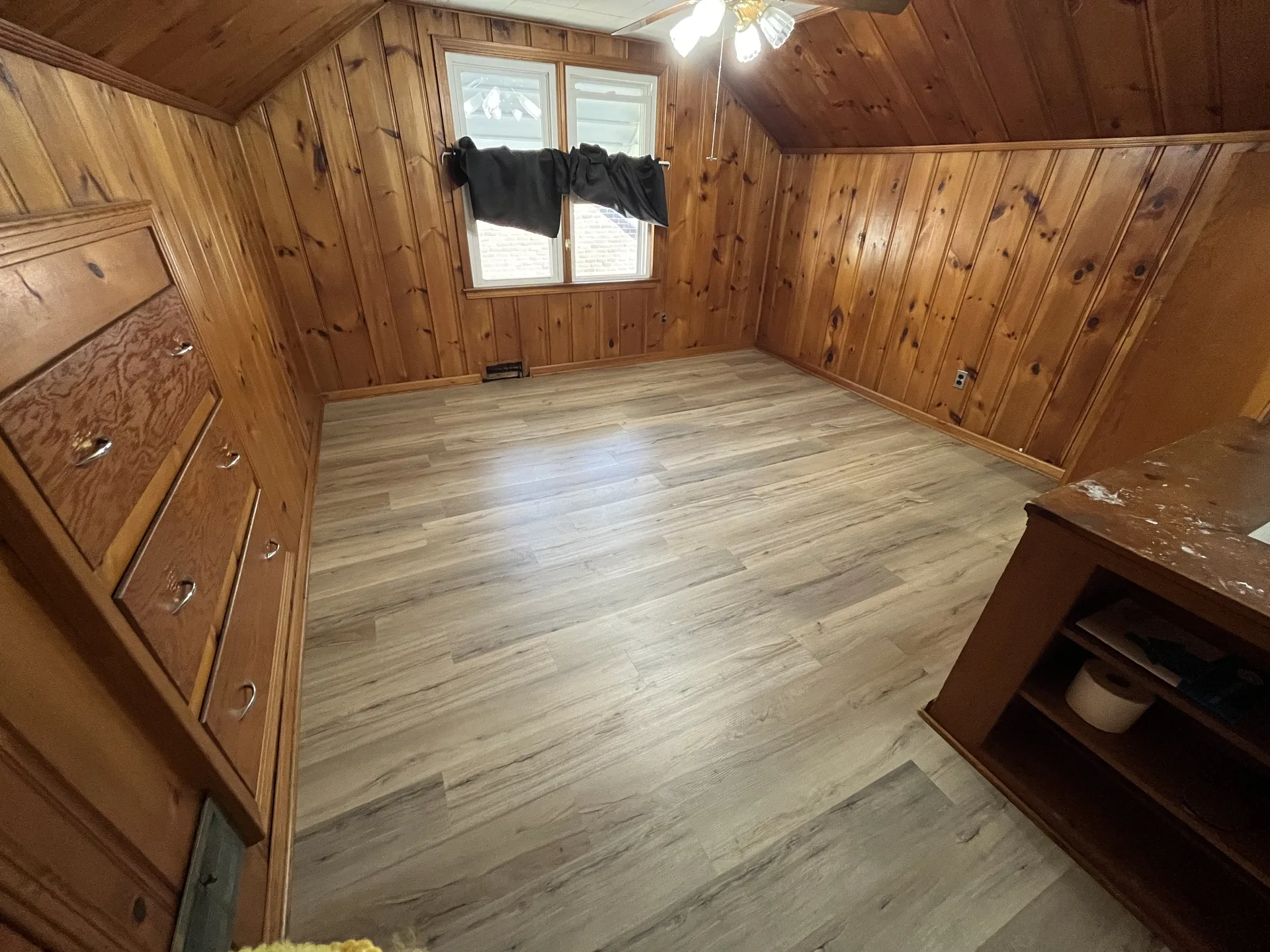 luxury vinyl flooring installed by BRC Flooring — cabin interior