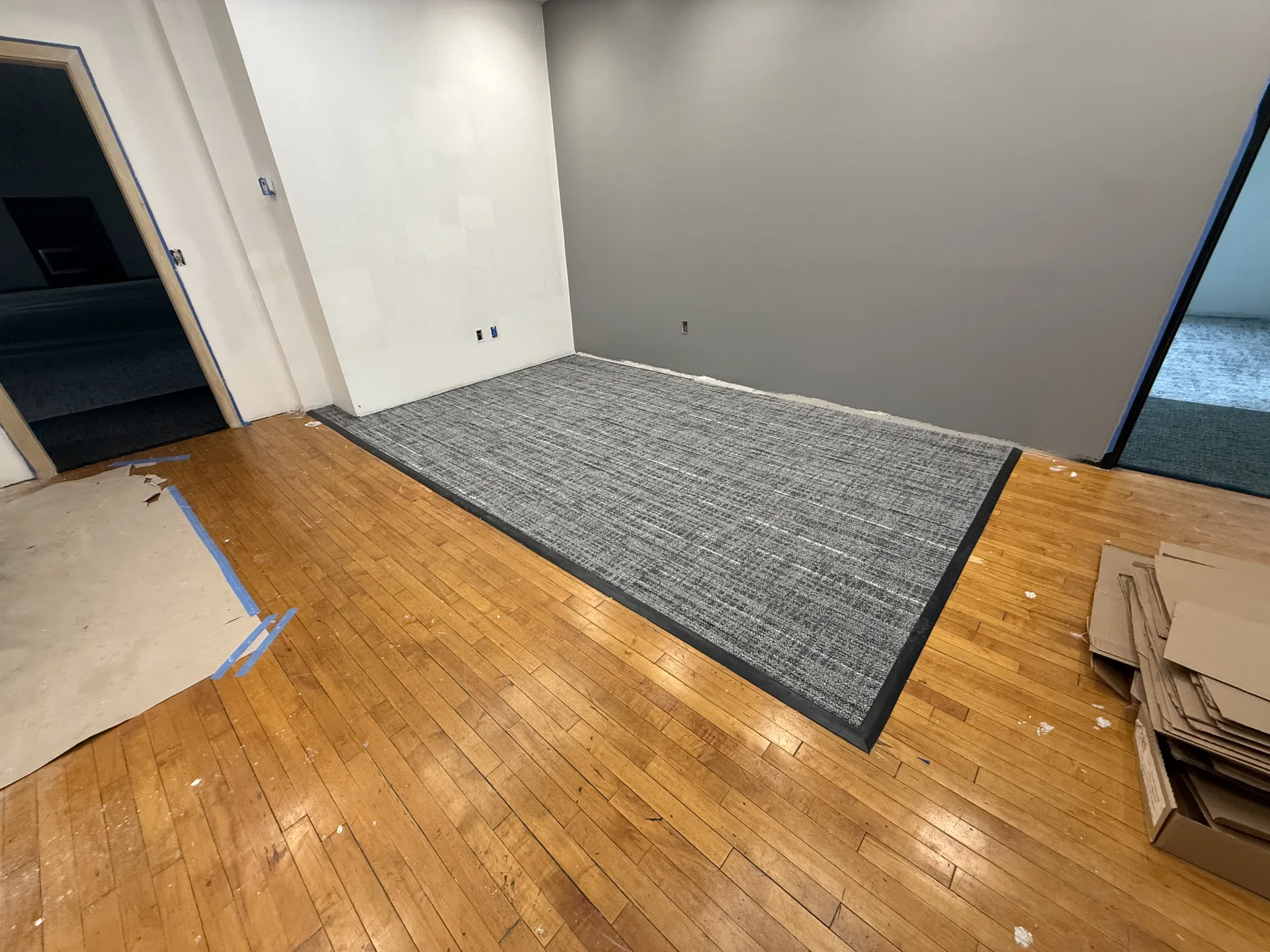 hardwood flooring installed by BRC Flooring — refinish in progress
