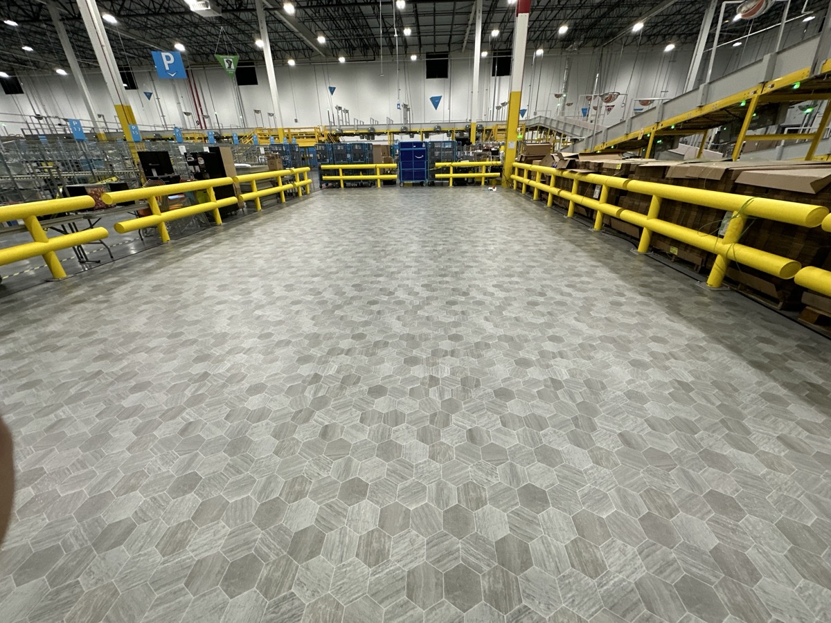 Commercial warehouse flooring installation